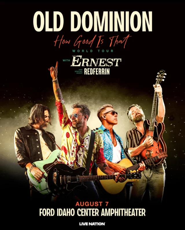 Home → OLD DOMINION GIVEAWAY ←
Who doesn’t love a free concert? Want to go see @olddominionmusic with a plus one? We are giving away two tickets to their Nampa, Idaho show at the @fordidahocenter on August 7.
🎉TO ENTER GIVEAWAY:
→ Follow @visitnampa
→ Like this post
→ Tag the 3 people you’d love to take with you in the comments. 🤫Pssst, or tag more. More tags = more entries.
‼️BONUS: Want to increase your chances of winning? We are also doing a giveaway for ✌️tickets on our Facebook page, you can go enter to win there too!
🔎THE FINE PRINT:
* This giveaway is not sponsored or endorsed by instagram.
* Winner will receive 2 tickets.
* Must be 18 years or older to win.
* Winner will be drawn Sunday, July 27.
* Tickets will be transferred electronically via Ticketmaster.